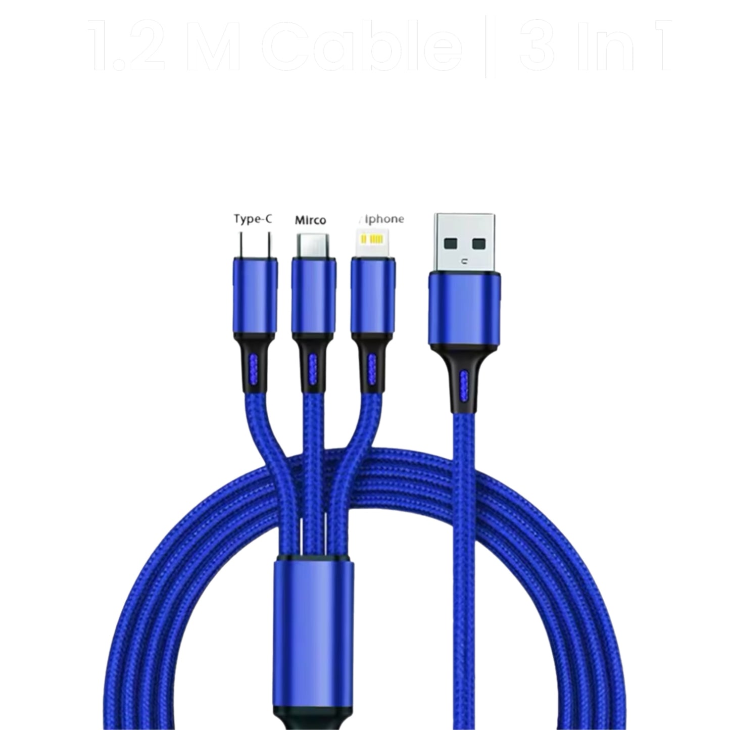 3 in 1 Multi Head USB Charging Cable